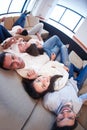 Friends group get relaxed at home Royalty Free Stock Photo