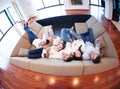 Friends group get relaxed at home Royalty Free Stock Photo