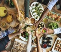 Friends Happiness Enjoying Dinning Eating Concept Royalty Free Stock Photo