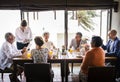 Friends having breakfast at a hotel Royalty Free Stock Photo