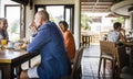 Friends having breakfast at a hotel Royalty Free Stock Photo