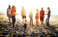 Friends having fun at the beach Royalty Free Stock Photo