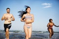 Friends having fun on the beach Royalty Free Stock Photo