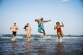 Friends having fun on the beach Royalty Free Stock Photo