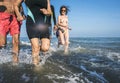 Friends having fun on the beach Royalty Free Stock Photo