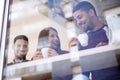 Friends having fun in a coffee shop