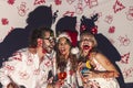 Friends having fun at New Years Eve party Royalty Free Stock Photo