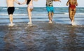 Friends having fun on summer beach Royalty Free Stock Photo