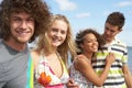 Friends Having Fun On Summer Beach Together Royalty Free Stock Photo