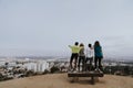 Friends hiking through the hills of Los Angeles Royalty Free Stock Photo