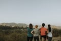 Friends hiking through the hills of Los Angeles