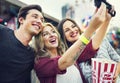 Friends Huddle Happiness Amusement Park Festival Concept Royalty Free Stock Photo