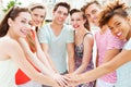 Friends joining hands Royalty Free Stock Photo