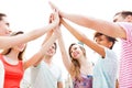 Friends joining hands Royalty Free Stock Photo