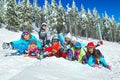 Friends laid on the snow