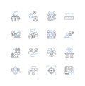 Friends line icons collection. Companionship, Loyalty, Laughter, Trust, Support, Memories, Adventures vector and linear
