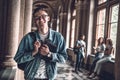 Friends make college fun.Portrait of a handsome young male student with his friends in the background Royalty Free Stock Photo