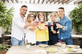 Friends making a toast with wine Royalty Free Stock Photo