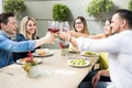 Friends making a toast with wine Royalty Free Stock Photo