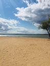 Minsk sea, landscape, nature, emotions, sand, beach, water, recreation, Bulbash beach, clouds