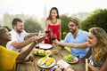 Friends Outdoors Party Celebration Hanging out Concept Royalty Free Stock Photo