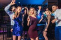 Friends partying in a nightclub Royalty Free Stock Photo
