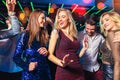 Friends partying in a nightclub Royalty Free Stock Photo