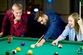 Friends playing billiard Royalty Free Stock Photo