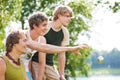 Friends playing boule