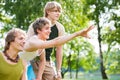 Friends playing boule