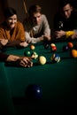 Friends playing snooker Royalty Free Stock Photo