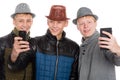 Friends posing for a self in hat Royalty Free Stock Photo