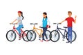 Friends riding bicicle Royalty Free Stock Photo