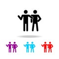 Friends silhouette icon. Elements of people in different activities in multi colored icons. Premium quality graphic design icon. S