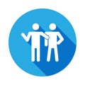 Friends silhouette icon with long shadow. Signs and symbols can be used for web, logo, mobile app, UI, UX