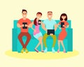 Friends sitting on the couch Royalty Free Stock Photo