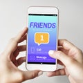Friends Social Communication Message Graphic Concept Royalty Free Stock Photo