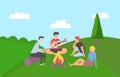 Friends Spending Time Together on Summer Vacation Royalty Free Stock Photo