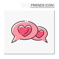 Friends support color icon