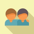 Friends support group icon flat vector. Social team Royalty Free Stock Photo