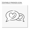 Friends support line icon