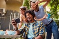 Friends taking a funny selfie Royalty Free Stock Photo