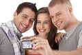 Friends taking photo of themselves Royalty Free Stock Photo