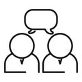 Friends talk icon outline vector. Charity deal work Royalty Free Stock Photo