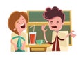 Friends talking in a bar illustration cartoon character