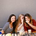 Friends talking laughing enjoying time together Royalty Free Stock Photo