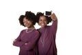 Friends or teens taking a photo Royalty Free Stock Photo