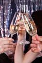 Friends toasting champagne at nightclub Royalty Free Stock Photo