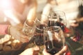 Friends toasting with wine Royalty Free Stock Photo