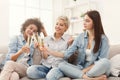 Friends toasting with wineglasses at home Royalty Free Stock Photo